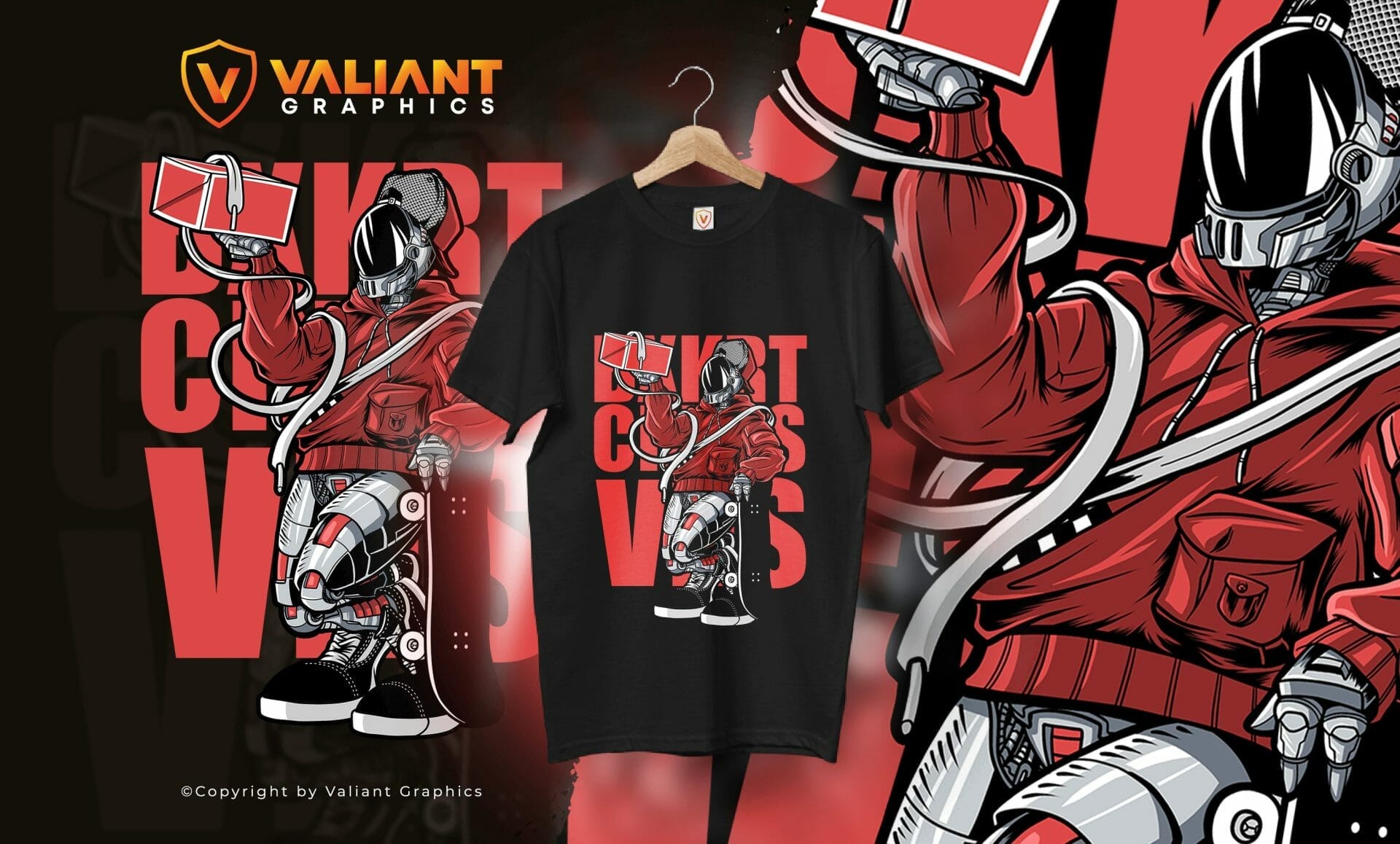 Valiant Graphics - Cyber Skater - Tshirt Design - Standard